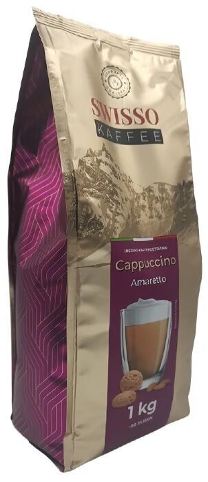 Swisso Cappuccino Amaretto растворимый капучино напиток со вкусом Амаретто ликера 1 кг